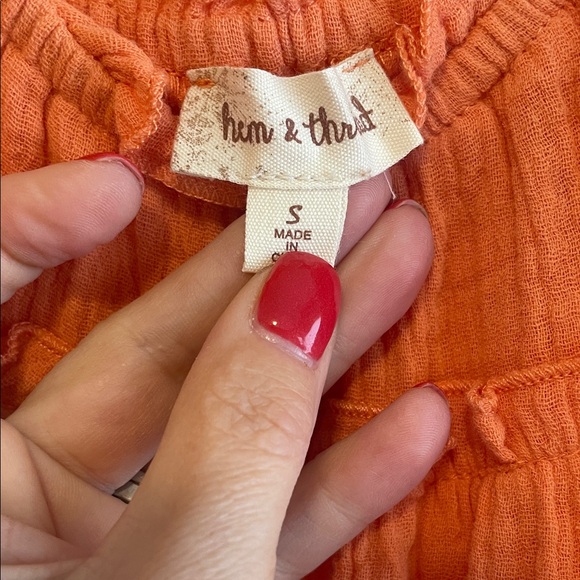 Hem & Thread Coral Ruffle Dress - Picture 4 of 5